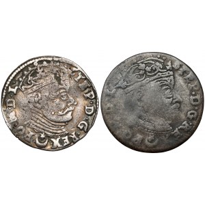 Stefan Batory, Troyak Vilnius 1581 and counterfeit Vilnius 1582 (2pcs)