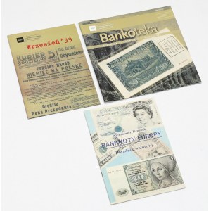 Súbor 3 kusov literatúry týkajúcej sa bankoviek