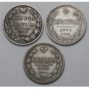 Russia, Nicholas I and Alexander II, Poltina 1845-1878, lot (3pcs)