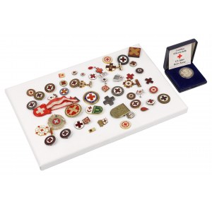 Collection of PCK and Red Cross - pins, badges and medal