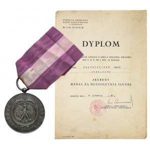 Medal Za długoletnią służbę XX lat + nadanie z 1938 Kraków