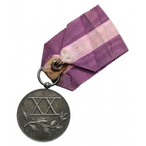 Medaila za dlhoročnú službu XX rokov + vyznamenanie 1938 Krakov