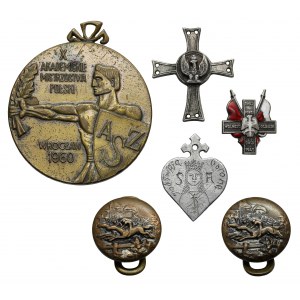 PRL, zestaw odznak i medal (6szt)