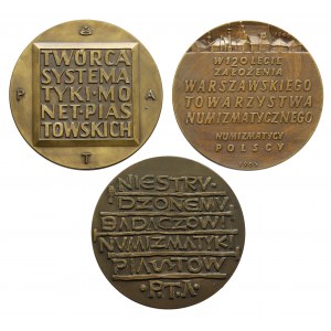 Medale o tematyce numizmatycznej 1951-1966, zestaw (3szt)