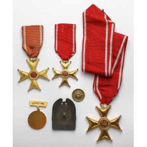 PRL, zestaw odznaczeń i odznak (5szt)