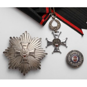 Cross and Star of the Cross of the Union of Participants in the Polish Resistance Movement in France and Veteran's Badge after Stanislaw Kujda