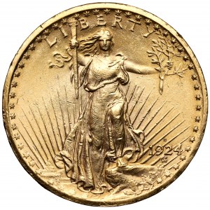 USA, $20 1924-D, Denver - vzácné