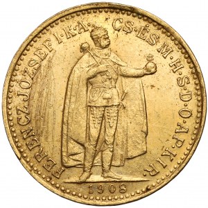 Maďarsko, František Jozef I., 10 korún 1908 KB
