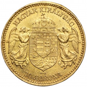 Maďarsko, František Josef I., 10 korun 1908 KB