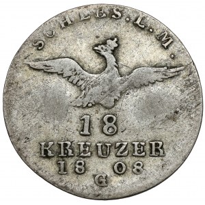 Schlesien, Klodzko, Friedrich Wilhelm III, 18 krajcars 1808-G - selten