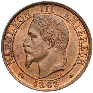 Francie, Napoleon III, 5 centimů 1863-A
