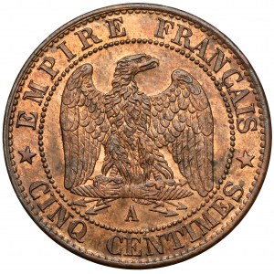Francúzsko, Napoleon III, 5 centimov 1863-A