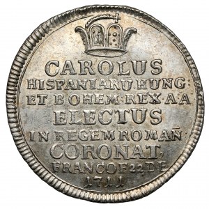 Austria, Charles VI, Coronation token 1711 - Coronation of Charles VI in Frankfurt