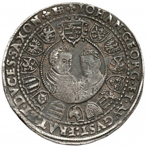 Sasko, Krystian II, Jan Jiří I. a August, Thaler 1604 HB, Drážďany
