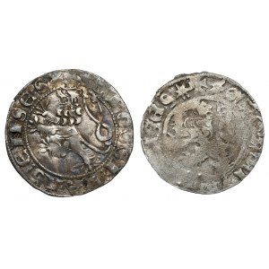 Bohemia, Prague groschen, John of Bohemia and Vladislav (2pcs)