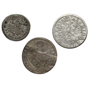 Österreich, 1 bis 3 krajcars 1628-1697 (3pc)