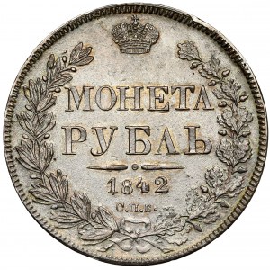 Rusko, Mikuláš I., rubľ 1842 АЧ, Petrohrad