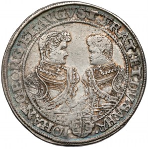 Sasko, Krystian II, Jan Jiří I. a August, Thaler 1606, Drážďany