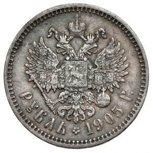 Russland, Nikolaus II, Rubel 1905 AP - seltener Jahrgang