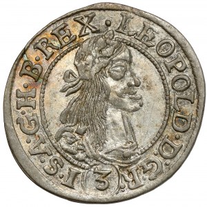 Ungarn, Leopold I., 3 krajcars 1666 KB, Kremnica