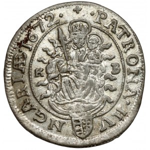 Węgry, Leopold I, 6 krajcarów 1672 KB, Kremnica