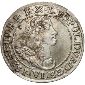 Ungarn, Leopold I., 6 krajcars 1668 KB, Kremnica