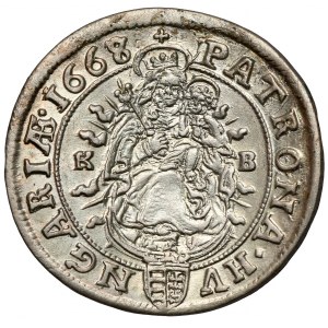 Hungary, Leopold I, 6 kreuzer 1668-KB, Kremnitz