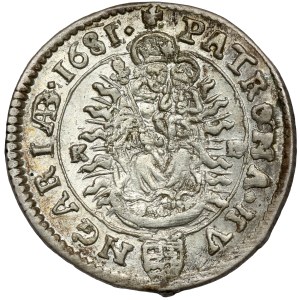 Ungarn, Leopold I., 6 krajcars 1681 KB, Kremnica