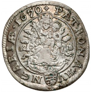 Węgry, Leopold I, 6 krajcarów 1670 KB, Kremnica