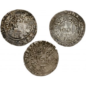 Bohemia, Wenceslaus IV (III) (1378–1419) Prague groschen (3pcs)