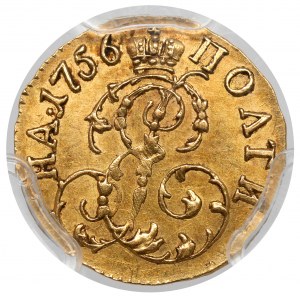 Russland, Elisabeth, Poltina in Gold 1756, Moskau