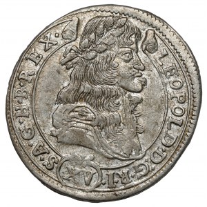 Rakúsko, Leopold I., 15 krajcars 1686 KB, Kremnica