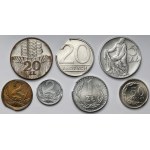 Zničené mince Poľskej ľudovej republiky a Tretej republiky, vrátane Rybak 1958 + falzifikát (7ks)