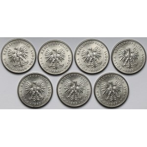 Próba NIKIEL 10 złotych 1989, pakiet (7szt)