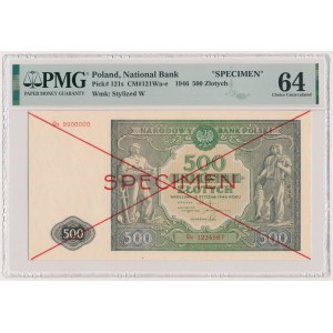 500 zloty 1946 - SPECIMEN - Dz