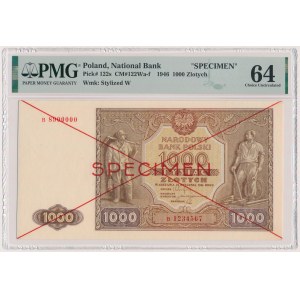 1,000 zloty 1946 - SPECIMEN - B