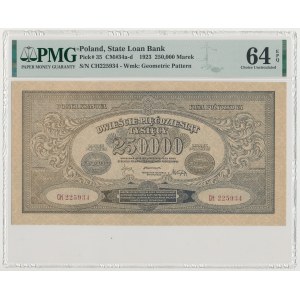 250.000 mkp 1923 - CH - Schmale Nummerierung