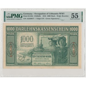 Kaunas, 1,000 marks 1918 - 7-digit numbering