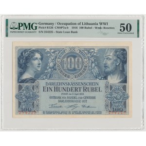 Poznań, 100 rubli 1916 - numeracja 6-cyfrowa