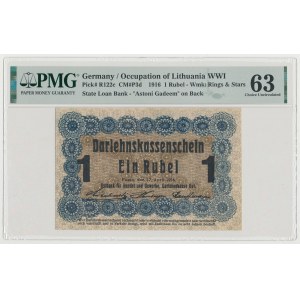Poznaň, 1 rubl 1916 ...získává, velké písmo