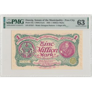 Gdaňsk, 1 milion marek 1923 - pětimístné číslování