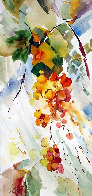Oleksandra Lenyk, ”Jesienne winogrona w blasku słońca”, 2020
