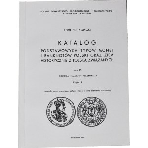 Kopicki, Katalog monet, tom IX, cz 4 446 str., Legendy, znaki, gatunki i inne elementy klasyfikacji