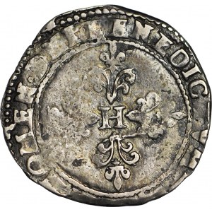 R-, Henryk Walezy, Król Polski, 1/2 franka 1576-92, data pod popiersiem