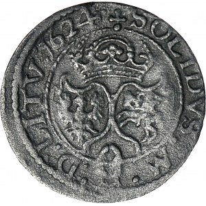 RR-, Zygmunt III Waza, Szeląg 1624, Wilno, data na awersie i rewersie