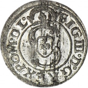 Zygmunt III Waza, Szeląg 1627, Wilno, otoki zamiast kropek, piękny