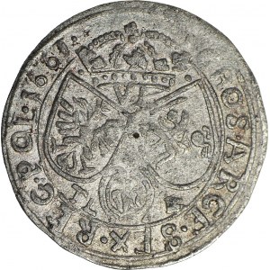 RR-, Jan II Kazimierz, naśladownictwo szóstaka 1661 w srebrze wysokiej próby, rzadkie