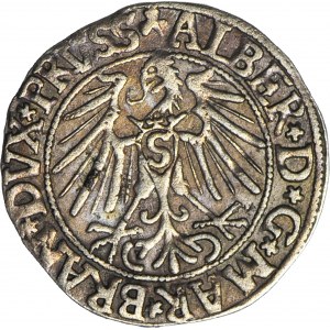 R-, Lenne Prusy Książęce, Albrecht Hohenzollern, Grosz 1548, Królewiec