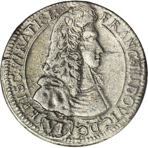 Śląsk, Franciszek Ludwik, 6 krajcarów 1693, Nysa, RZADKI NOMINAŁ
