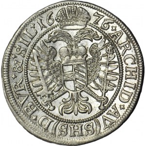 Śląsk, Leopold I, 6 krajcarów 1676 SHS, Wrocław, mennicze